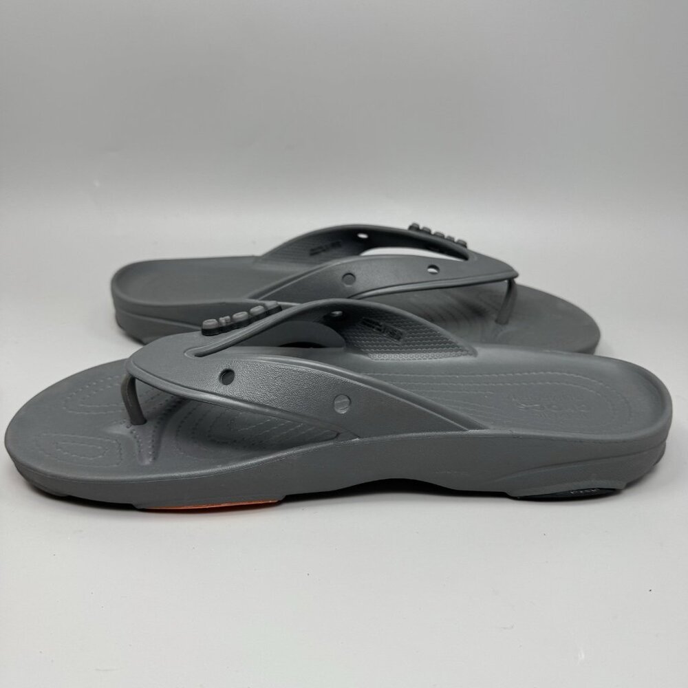 Crocs Iconic Comfort All Terrain Mens Size 12 Thong Flip Flop Sandals Gray - Picture 2 of 7